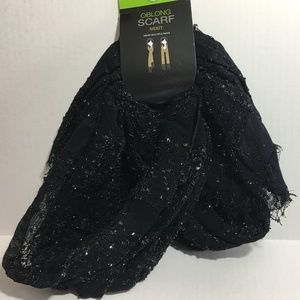 Mixit One Size Scarf Black Oblong Light Open Weave